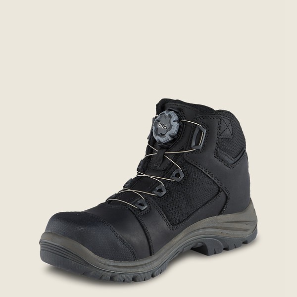 Red Wing Hiking Bot Erkek - Trades - 5-Inch Waterproof Safety Toe - Siyah/Gri - 38PUQMDVH